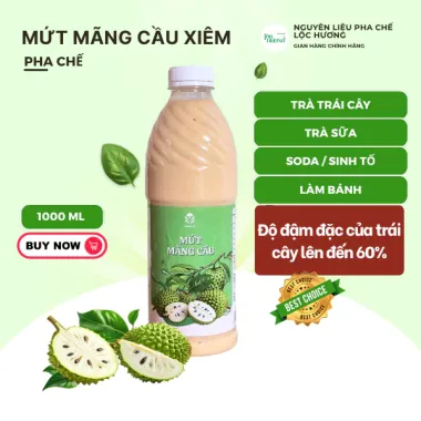 MỨT MÃNG CẦU Smaso đậm đặc, pha trà trái cây, trà sữa, sinh tố thơm ngon, tiết kiệm. Chai 1000ml