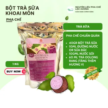 Bột Trà Sữa Khoai Môn 3in1 Pha Chế trà sữa Khoai Môn Cực Nhanh trong 1 phút, thơm ngon, tiết kiệm.