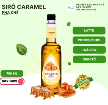 Aumis Syrup Combo Caramel pha chế trà sữa, coffee, lattle, milkshake trending thơm ngon, chai 750ml.