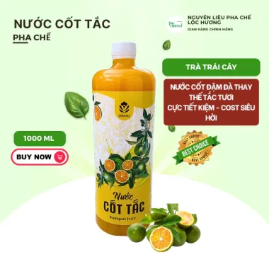 NƯỚC CỐT TẮC Smaso Nguyên Chất Tự Nhiên, chuyên pha chế thức uống Trà Trái Cây, Cocktail, chai 1L