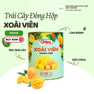 Ohla Topping Trái Cây Tươi Đóng Lon Xoài Viên, trang trí trà trái cây, hương vị thơm ngon