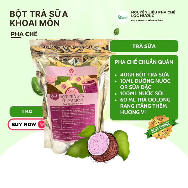 Bột Trà Sữa Khoai Môn 3in1 Pha Chế trà sữa Khoai Môn Cực Nhanh trong 1 phút, thơm ngon, tiết kiệm.
