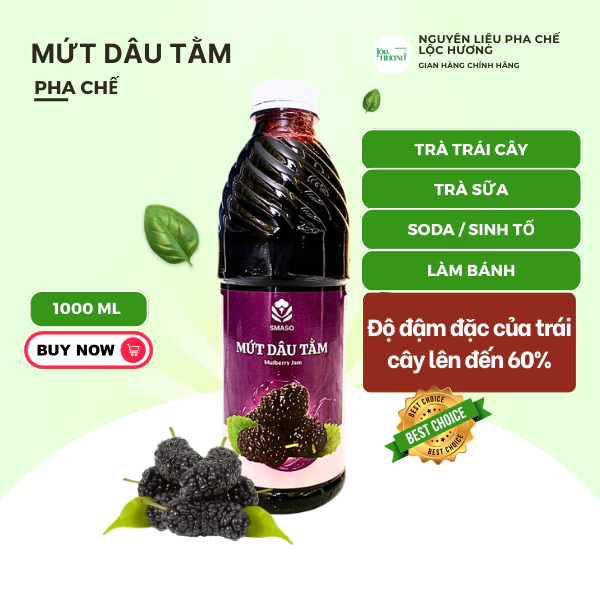 MỨT XOÀI Smaso ngọt dịu, pha chế trà trái cây, sinh tố, làm bánh cửa đỉnh, chai 1000ml tiết kiệm.